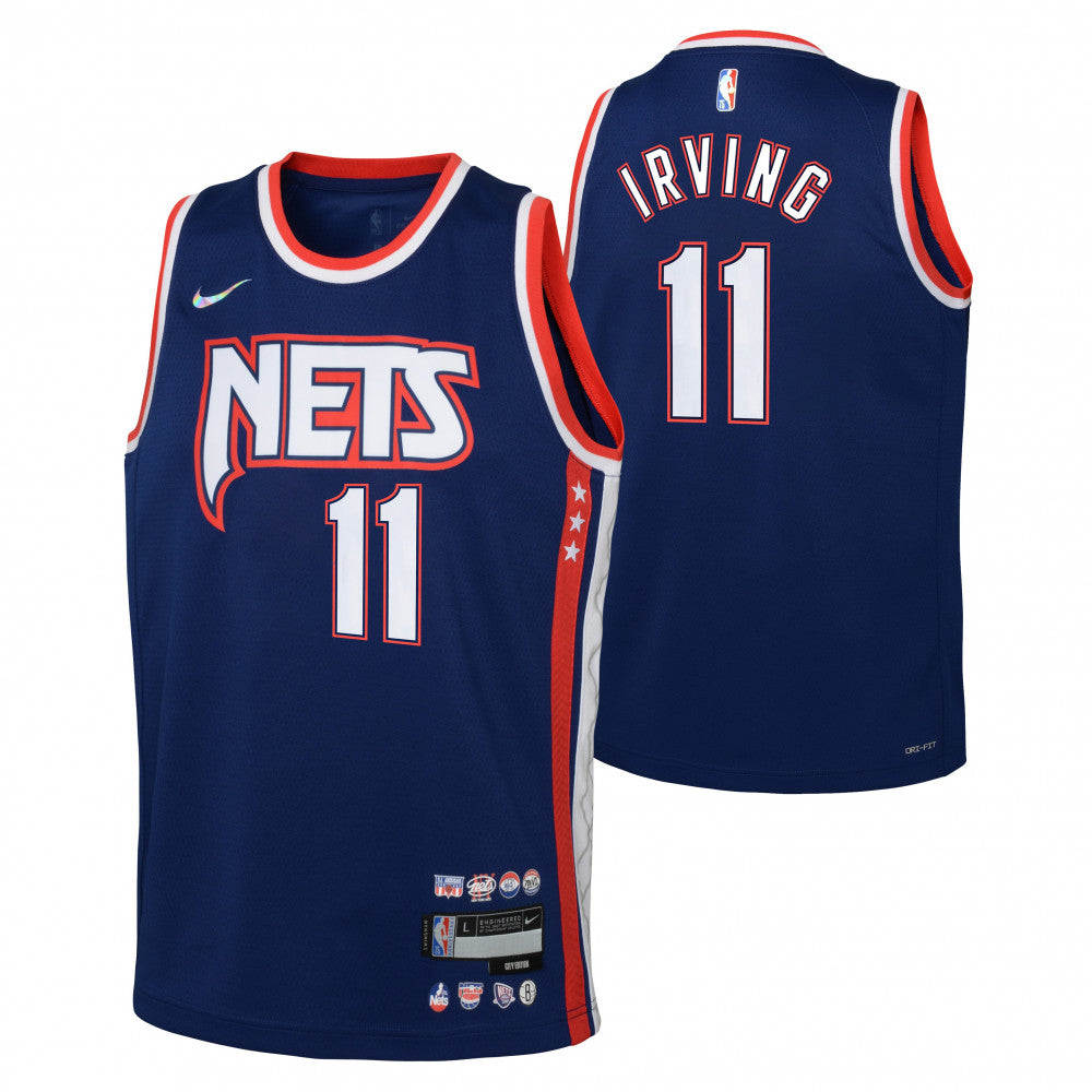 Nets IRVING #11 White Kids NBA Jersey 热压