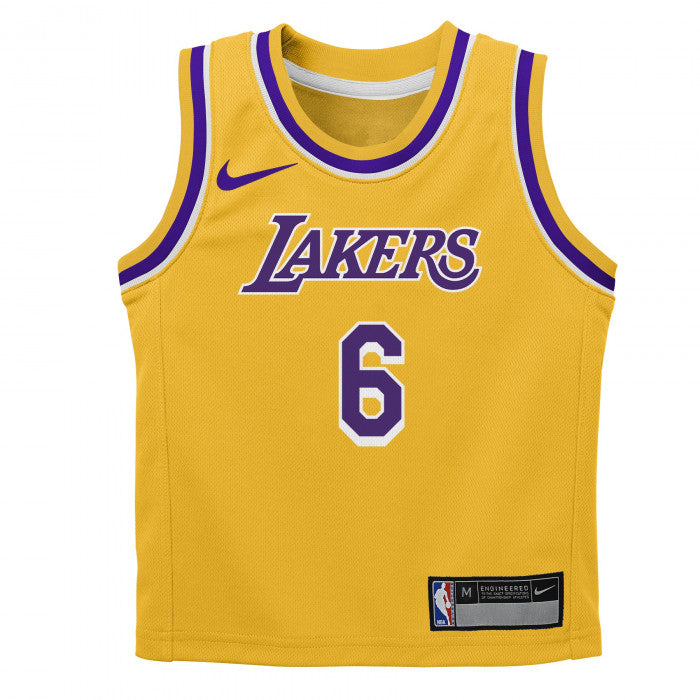Nike NBA Los Angeles Lakers LeBron James Replica Icon Road Kids Jersey 'Amarillo'