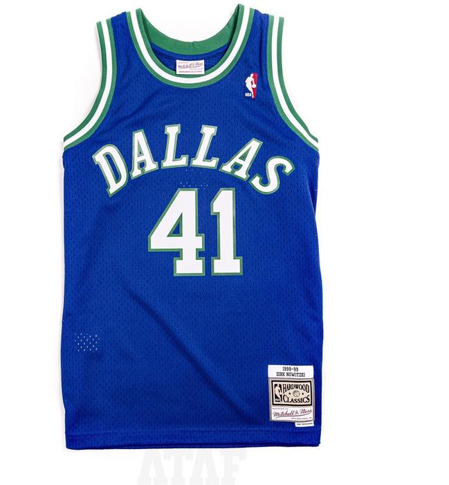 NBA Dirk Nowitzki Dallas Mavericks 1998 Mitchell & Ness Swingman 'Blue/White/Green'