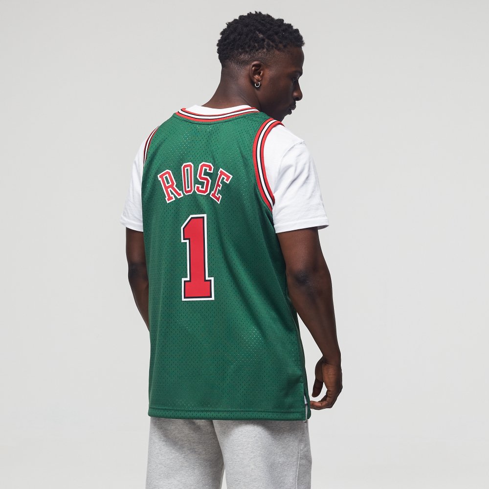 Green Jersey Chicago Derrick Rose Jersey M&N Swingman Jersey