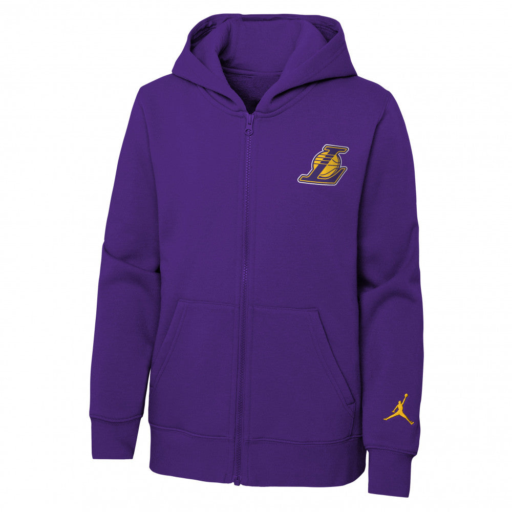 Jordan Los Angeles Lakers Zipped Kids Hoodie 'Purple'